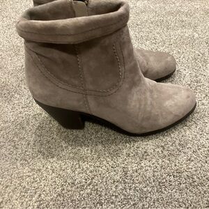 Sam Edelman Louie Suede‎ Ankle Boots Taupe Women's 9.5 Western Boho Block Heel